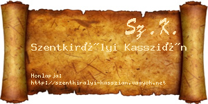 Szentkirályi Kasszián névjegykártya